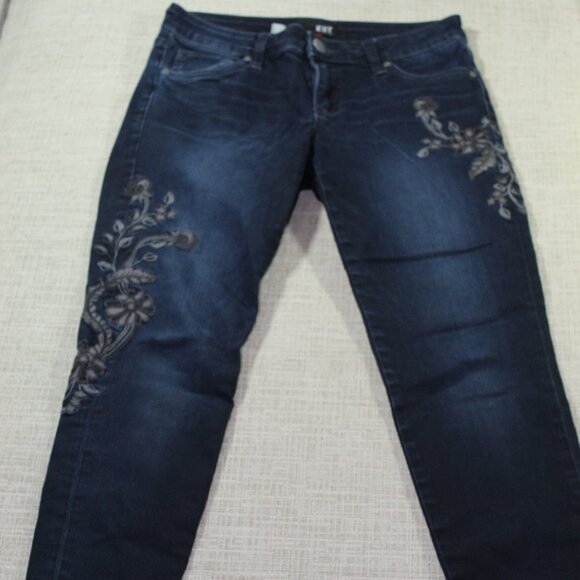 Kut From The Koth Embroidered Mid-Rise Skinny Jeans - LIKE NEW - Picture 1 of 8